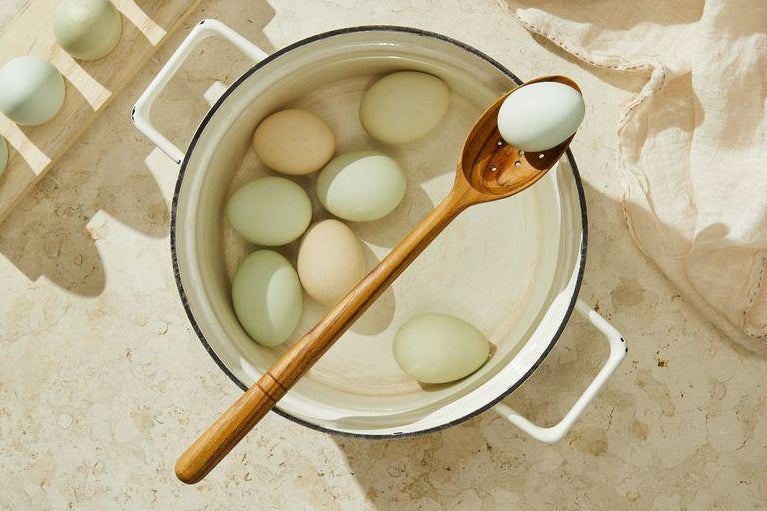 Whole eggs in a pot.