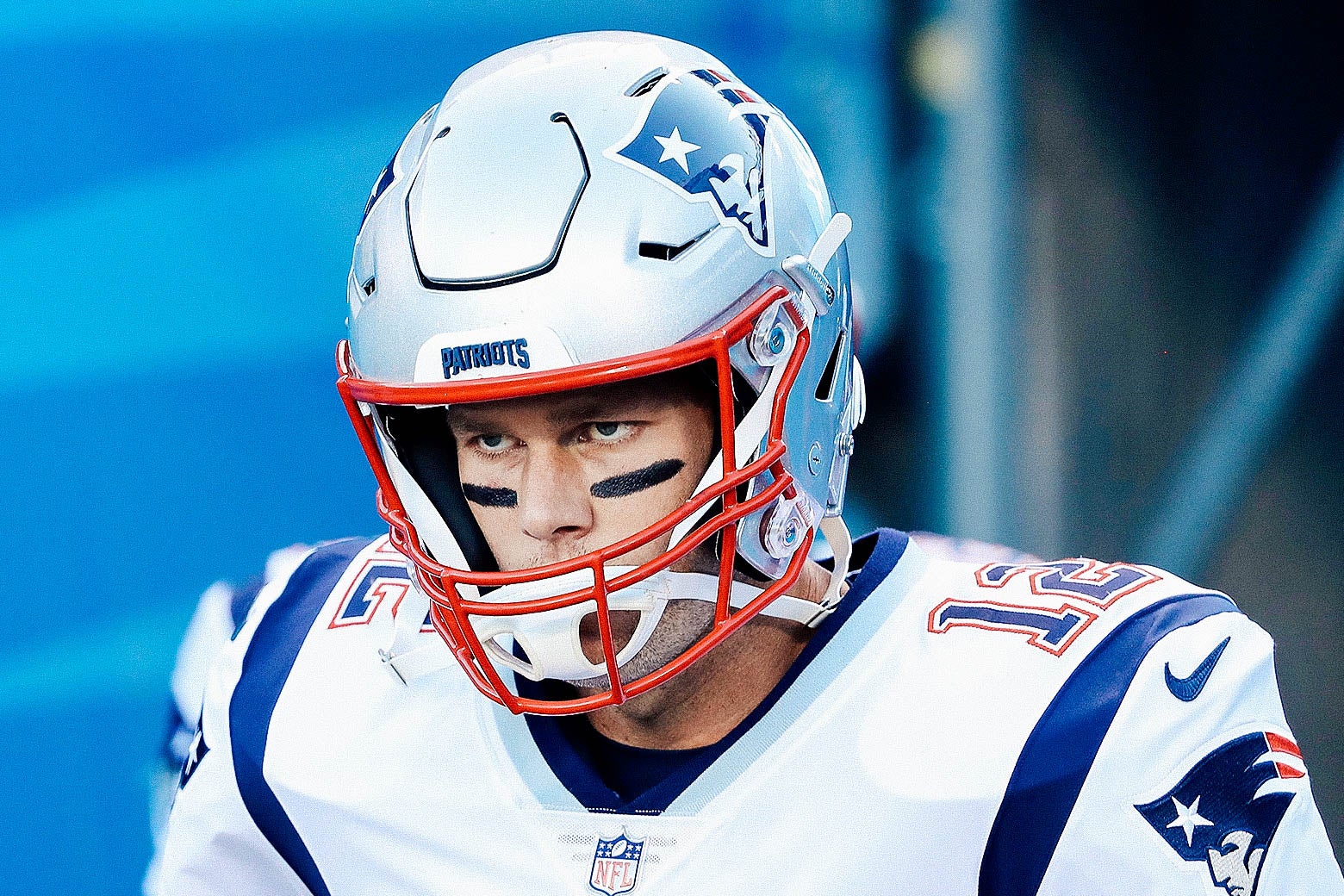 Tom Brady takes the field at Bank of America Stadium on Aug. 24 in Charlotte, North Carolina.