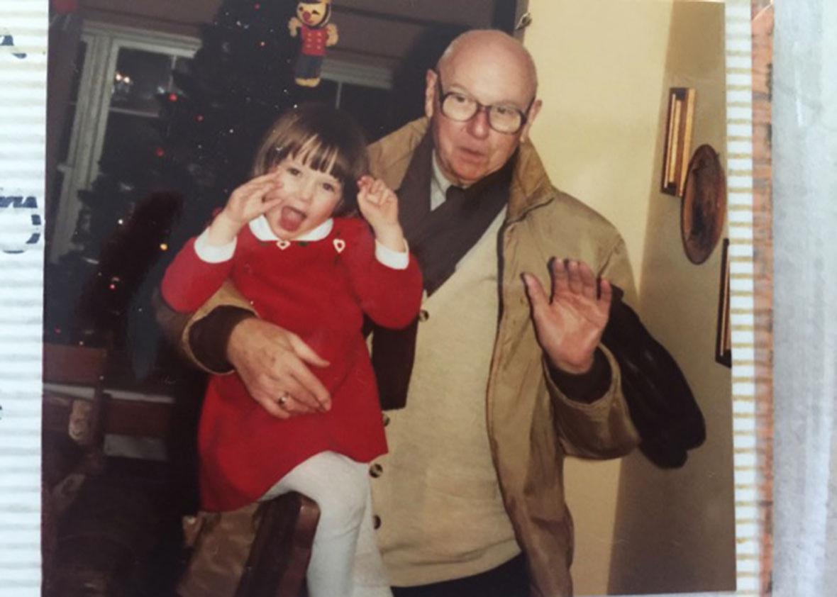 The author and her grandfather in Skokie, Illinois, in 1983.