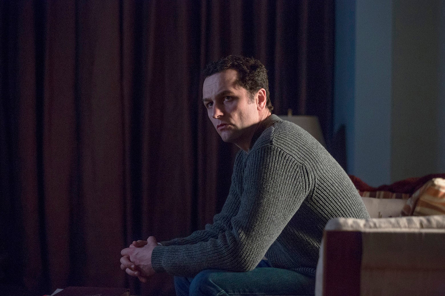 Matthew Rhys on The Americans, looking glum.