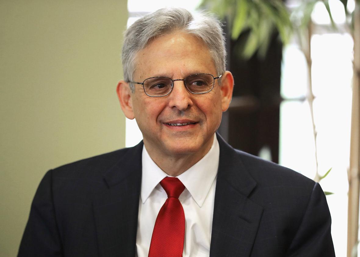 U.S. Supreme Court nominee Merrick Garland poses for photographs before meeting with Sen. Mazie Hirono in the Hart Senate Office Building on Capitol Hill May 18, 2016 in Washington, DC. 