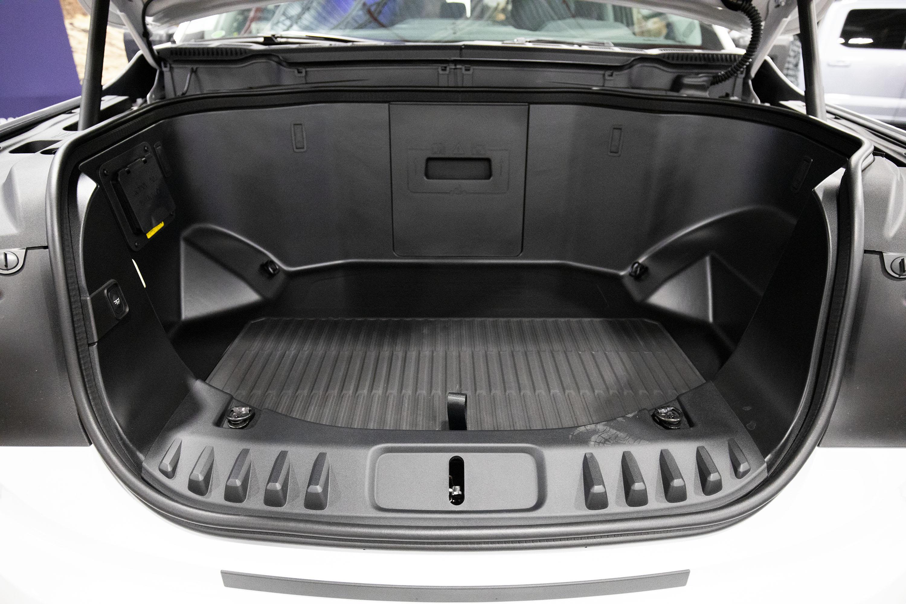 DEARBORN, MI - APRIL 26: The "frunk", the front trunk area of a Ford F-150 Lightning pickup truck, is shown at the Ford Rouge Electric Vehicle Center on April 26, 2022 in Dearborn, Michigan. The F-150 Lightning is positioned to be the first full-size all-electric pickup truck to go on sale in the mainstream U.S. market. (Photo by Bill Pugliano/Getty Images)
