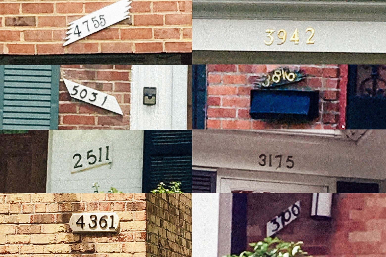 Badly-kerned address numbers.