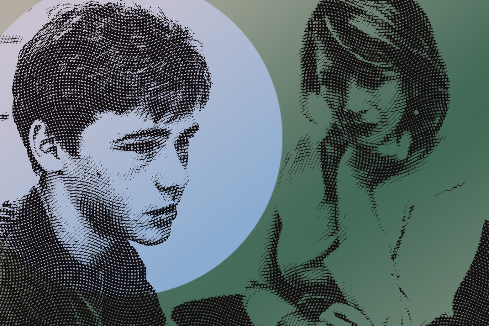 Worried woman looking at a teen boy