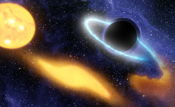 Black Hole Grabs Starry Snack.