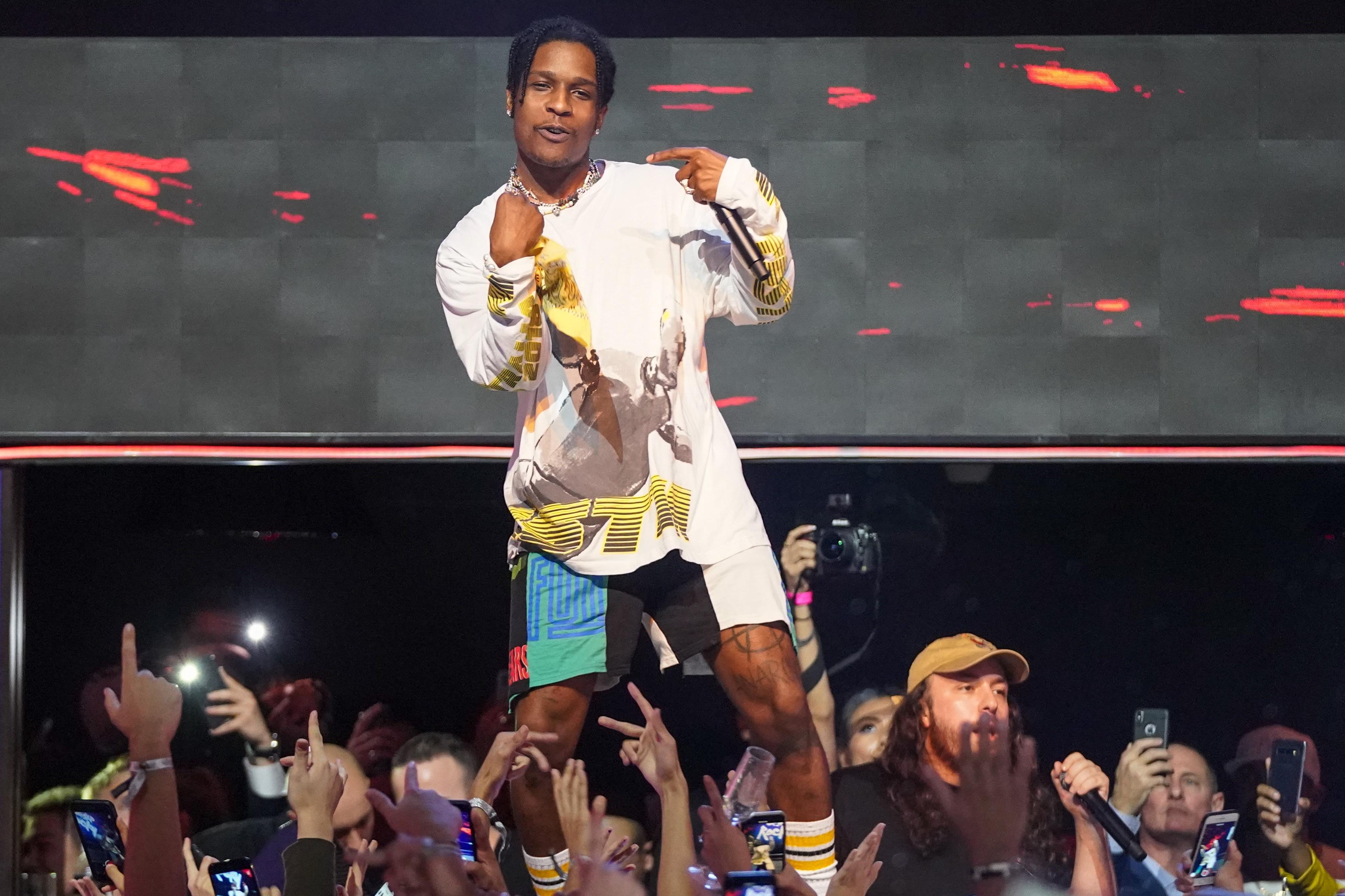 A$AP Rocky performs at the Marquee Singapore grand opening celebration on April 13, 2019 in Singapore. 