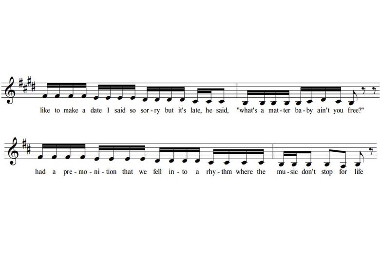 Two pieces of musical notation.