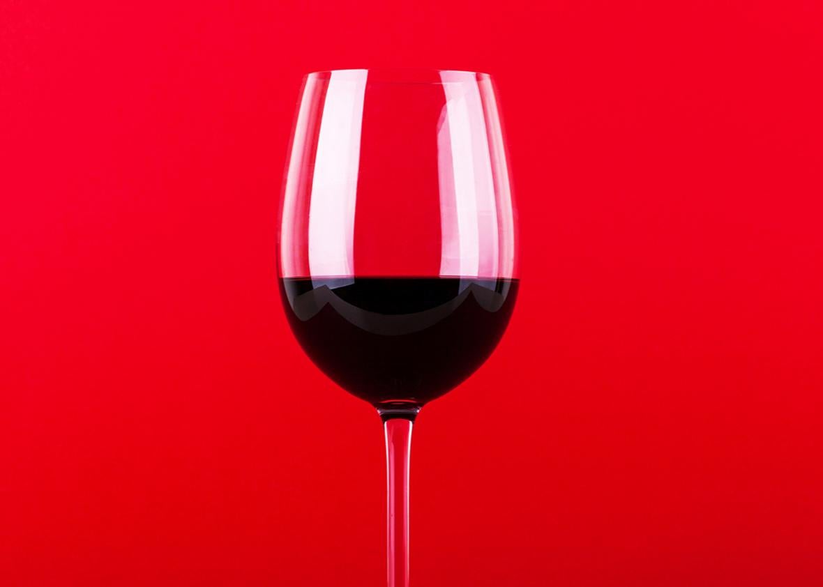 red wine glass. 