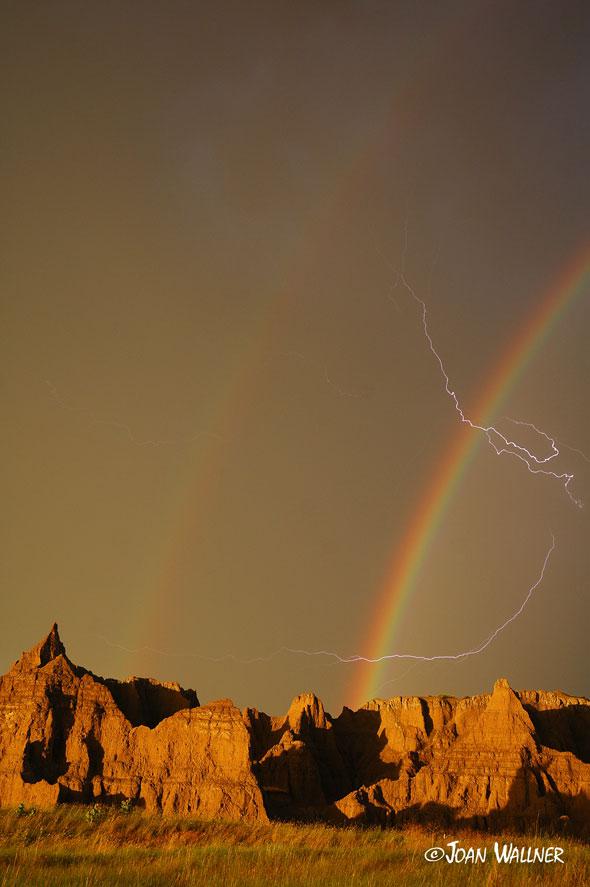 rainbow and lightning
