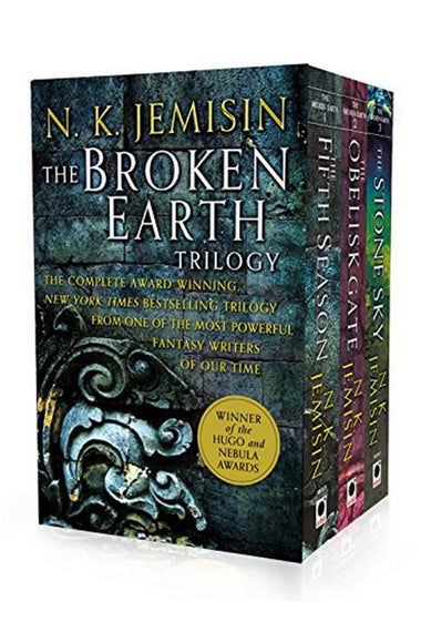 Book cover of The Broken Earth Trilogy.