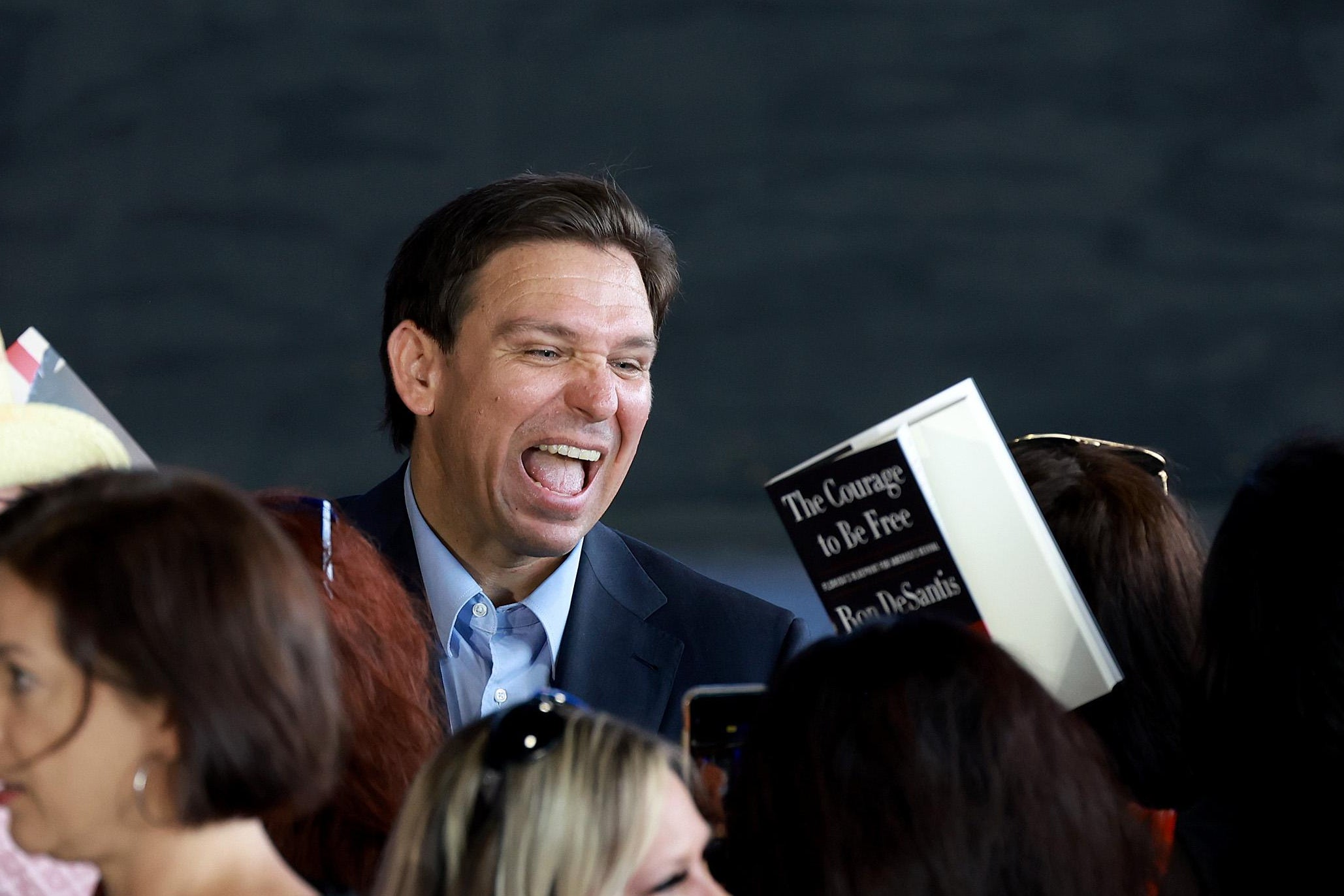PINELLAS PARK, FLORIDA - MARCH 08:  Florida Gov. Ron DeSantis greets people during an event spotlighting his newly released book, “The Courage To Be Free: Florida’s Blueprint For America’s Revival” at the Orange County Choppers Road House & Museum on March 08, 2023 in Pinellas Park, Florida.  Gov. DeSantis is reportedly preparing to run in the 2024 presidential election.  (Photo by Joe Raedle/Getty Images)