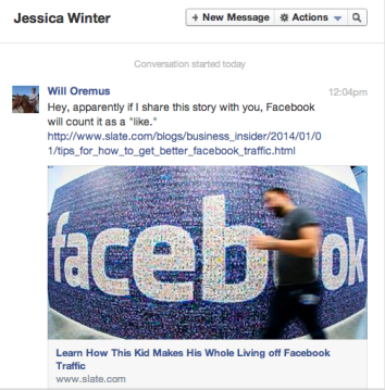 Facebook reads your private messages, California class-action suit alleges.