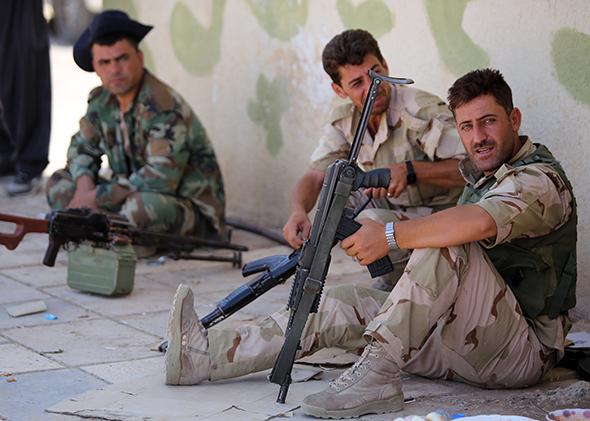 Kurdish peshmerga fighters.