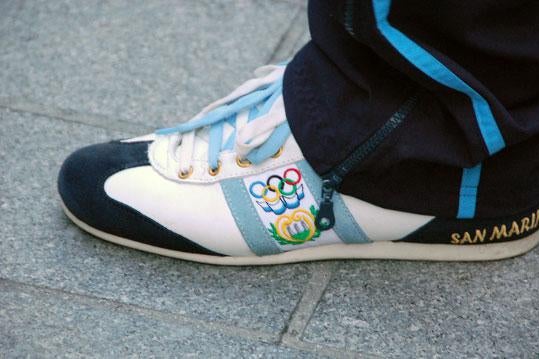 Team San Marino's special sneakers. 