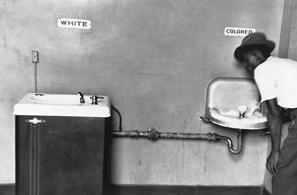 Segregated drinking fountains in North Carolina in 1950.