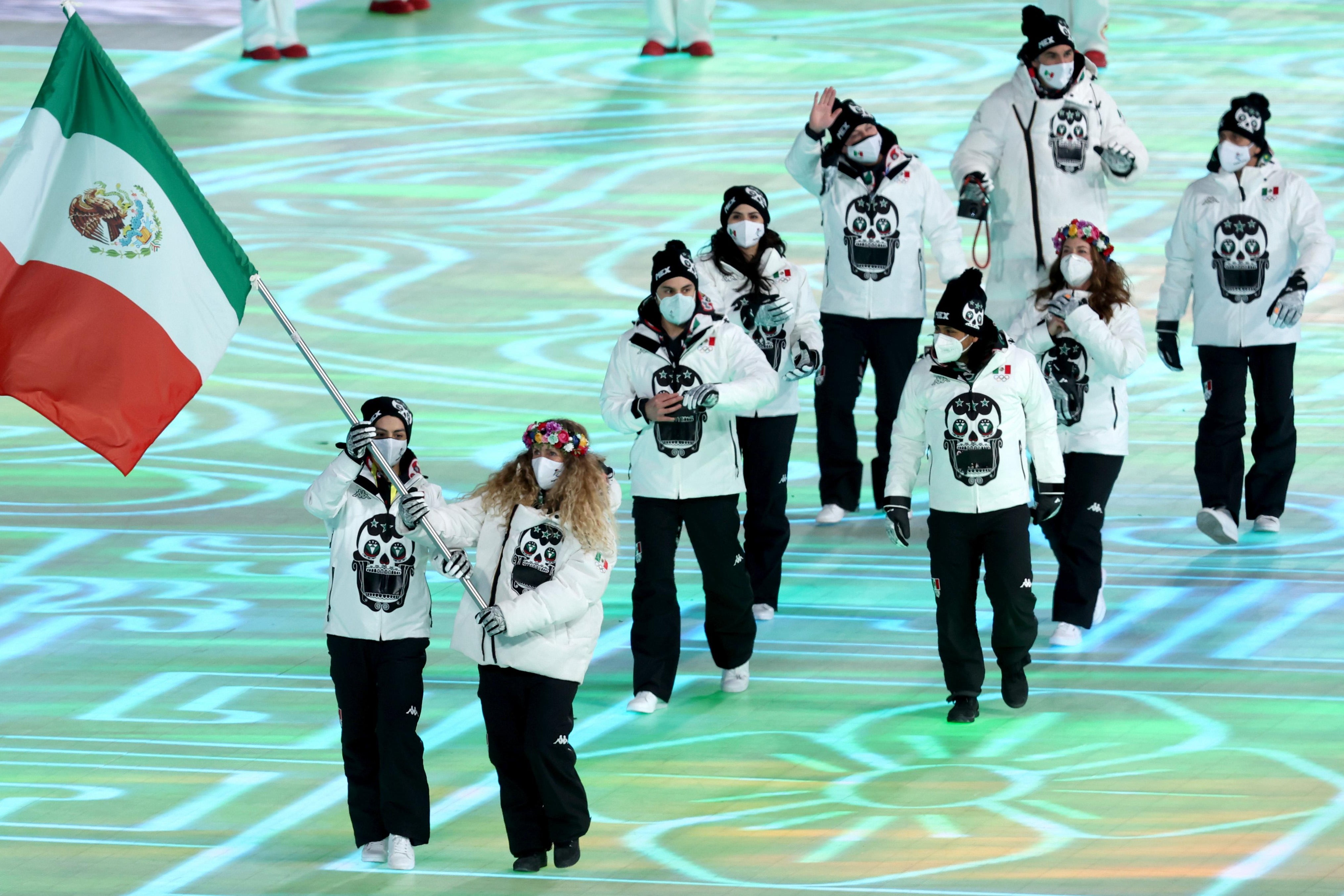 Team Mexico walks in a group.