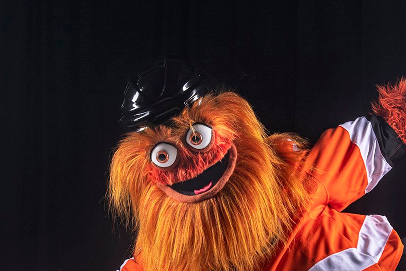 The googly-eyed new mascot of the Philadelphia Flyers.