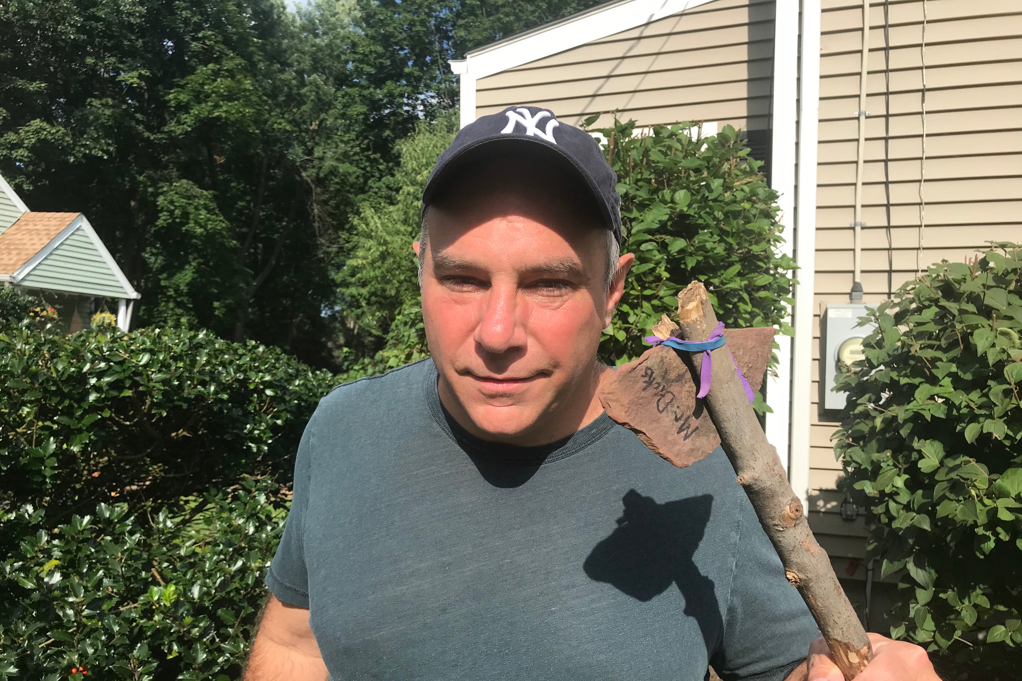 Matt Dicks and hatchet.