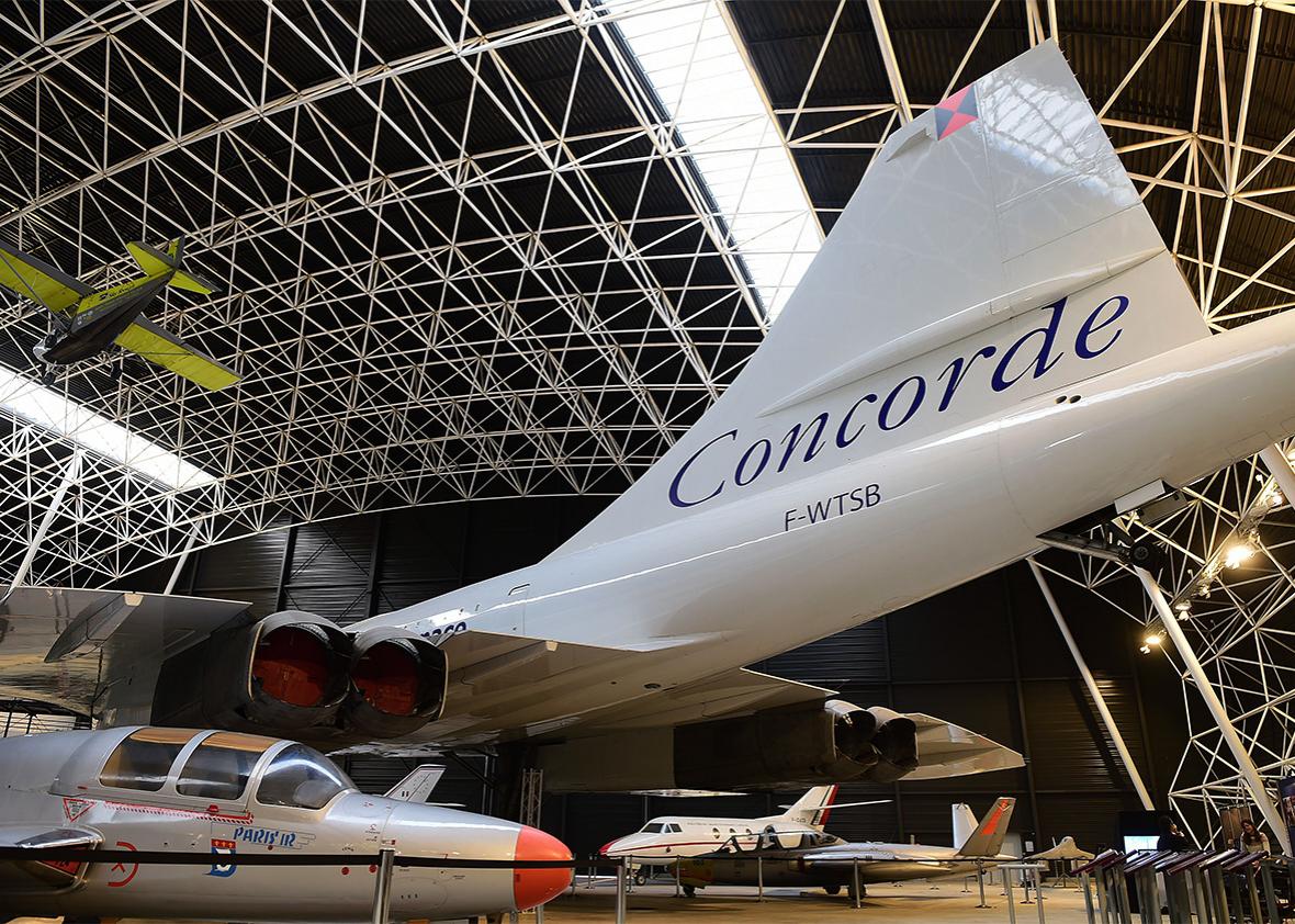A photo taken on January 9, 2015 shows planes, including a Concorde, at the new aeronautics museum Aeroscopia in the southwestern French city of Blagnac.