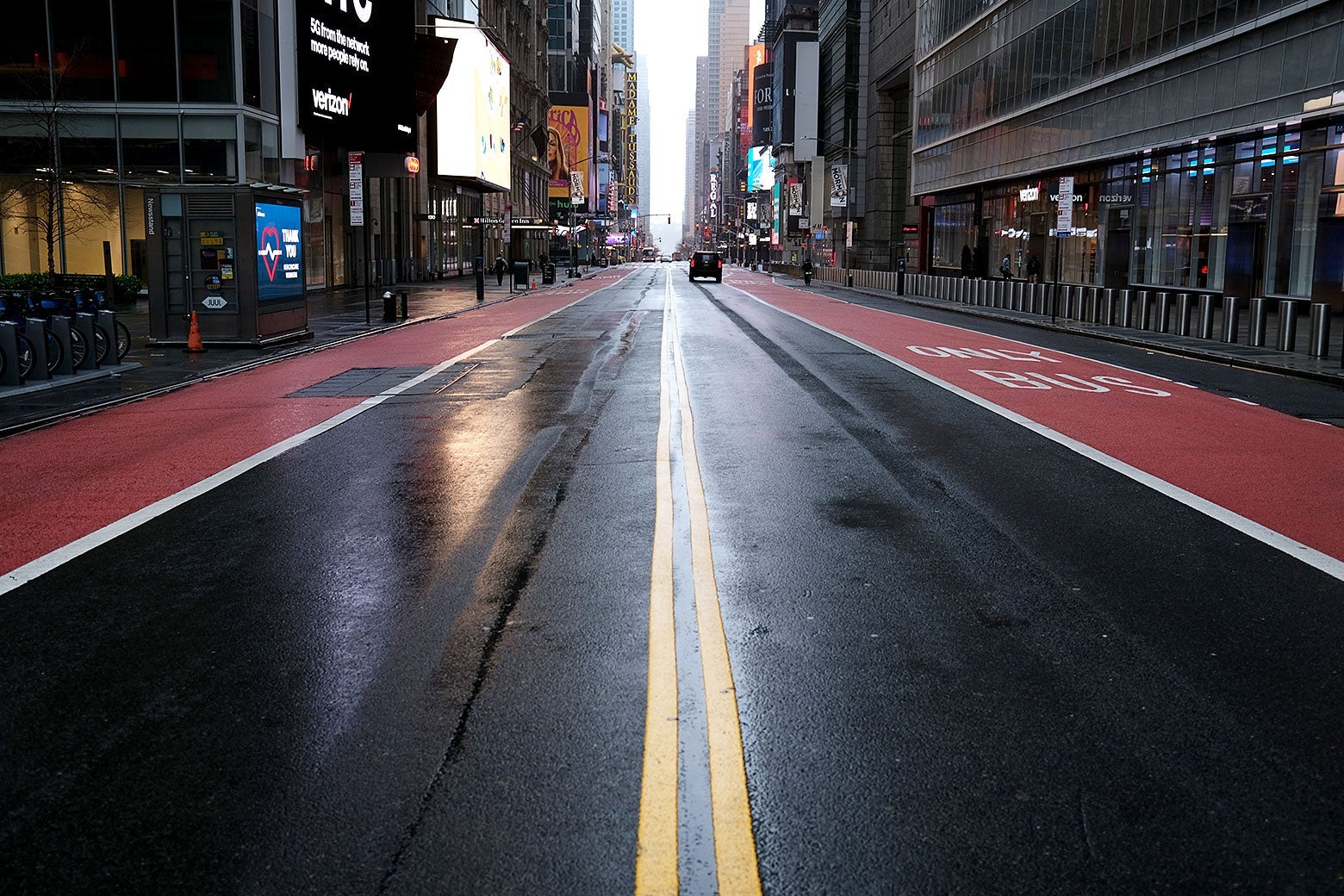 An empty street in Times Square