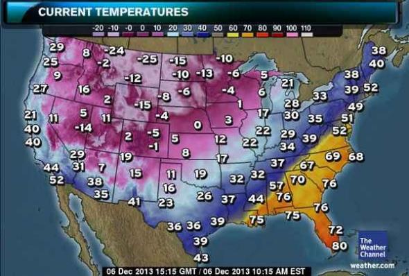 Today Us Weather Map Winter storm Cleon, record lows: US weather map today is 