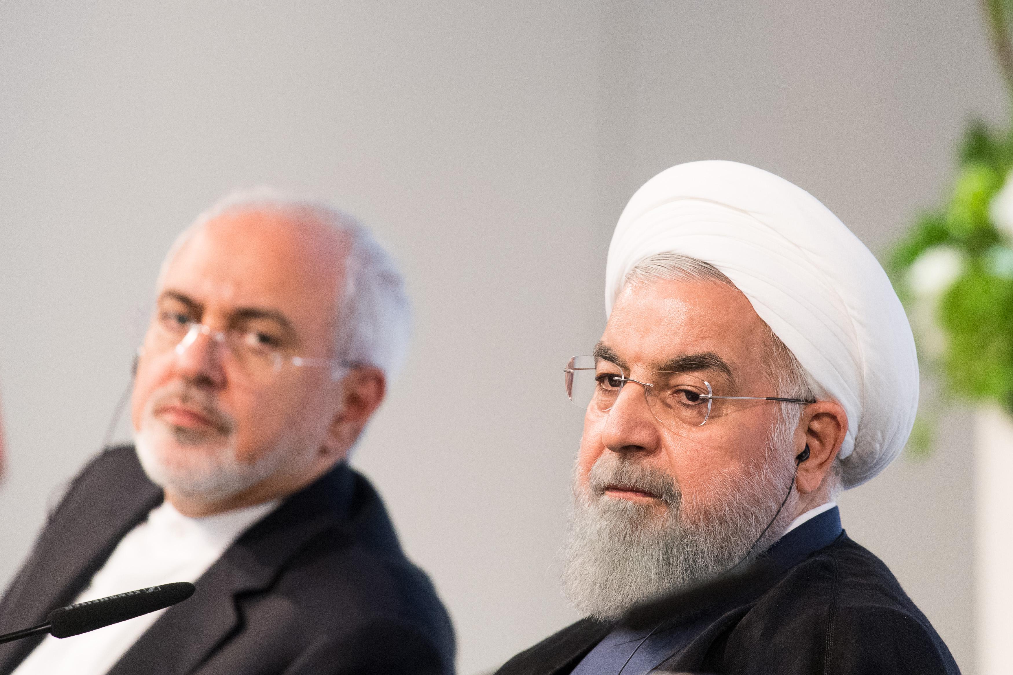 Mohammad Javad Zarif and Hassan Rouhani.