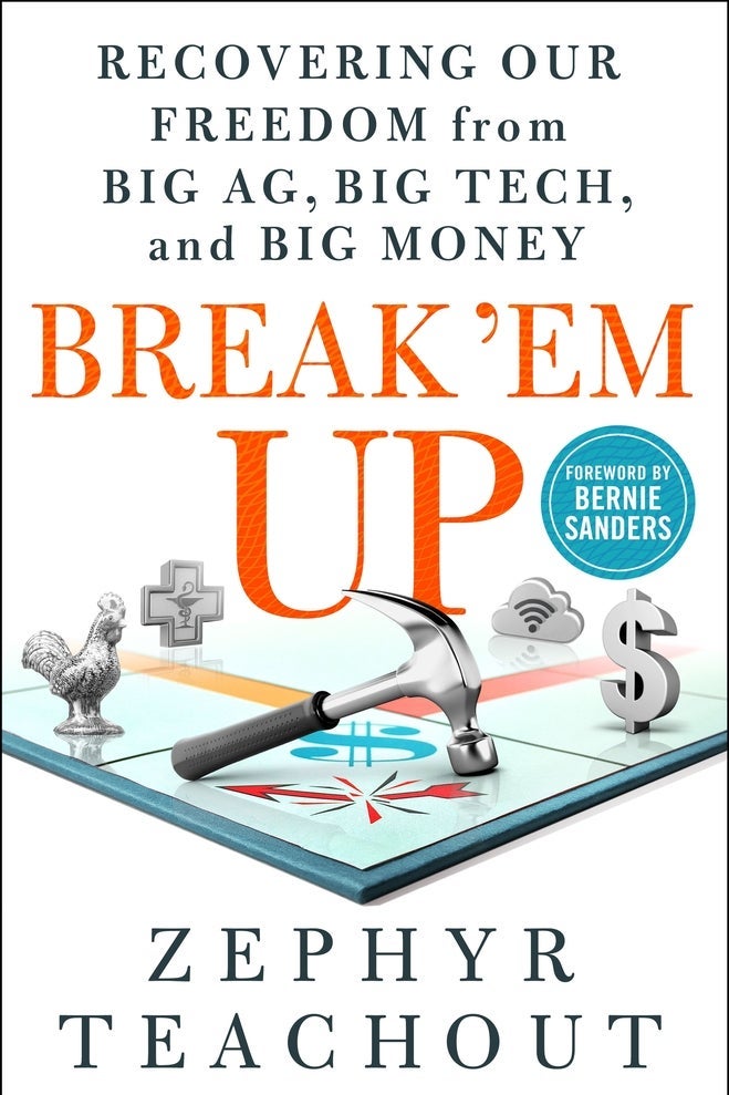 Cover of Break Em Up showing a hammer slamming into a Monopoly board