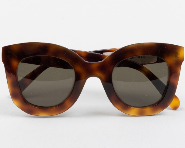 Joan Didion's Celine faux tortoiseshell sunglasses. 