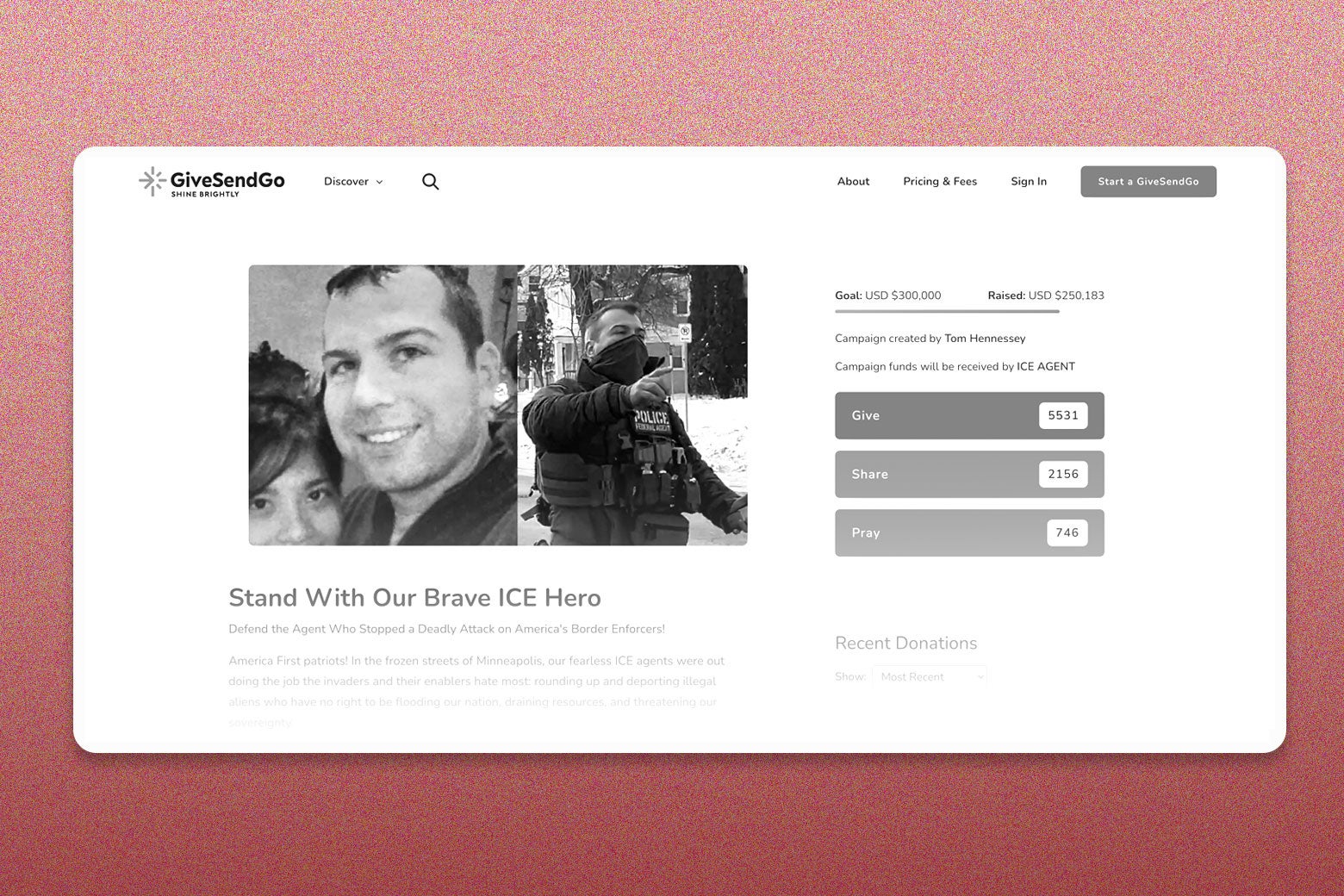 There’s Something Disturbing About This Fundraiser for the ICE Shooter There’s Something Disturbing About This Fundraiser for the ICE Shooter