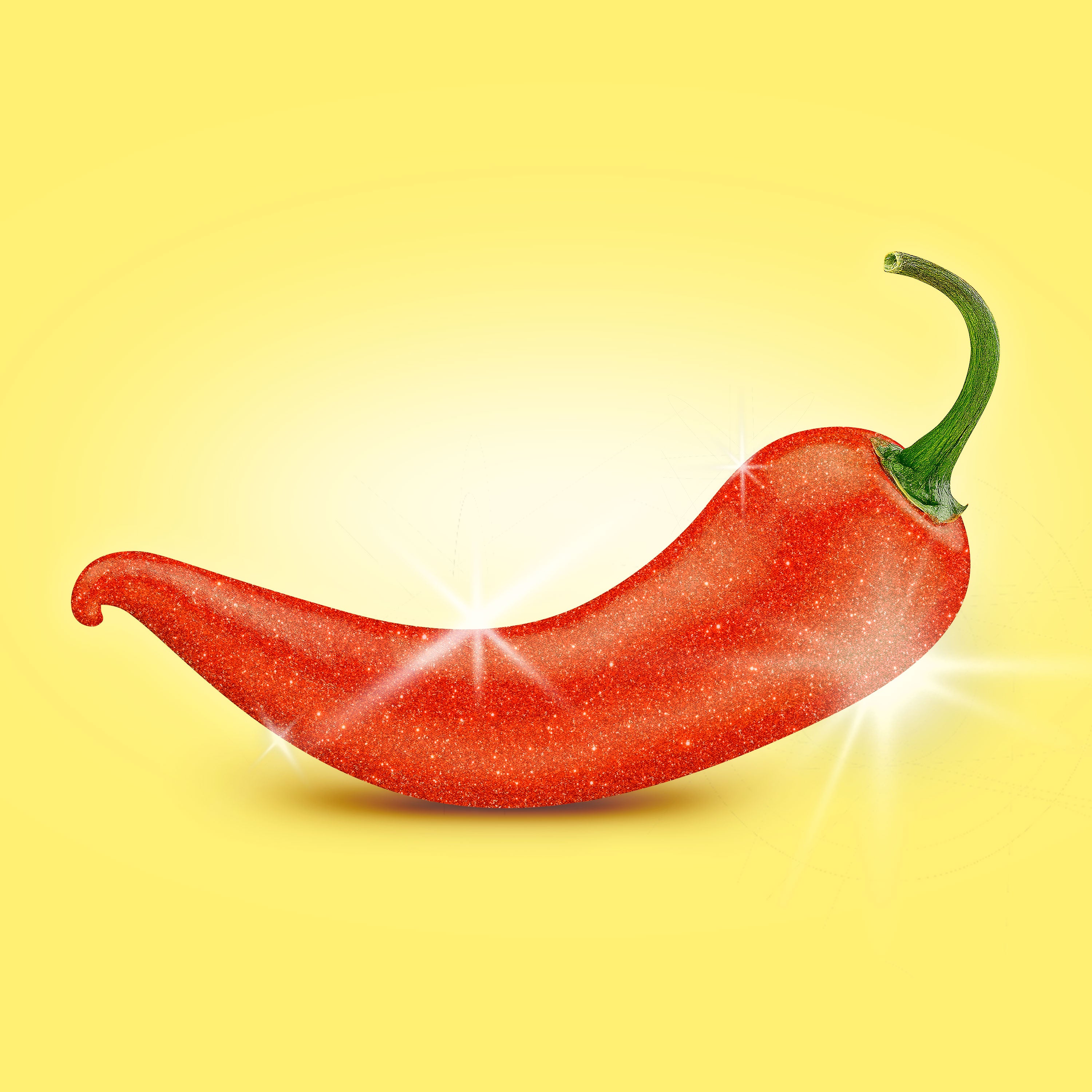 A sparkly, yassified red chile pepper, evoking the Chili's logo.