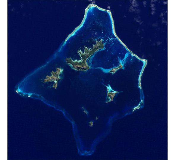 Gambier Islands from space.