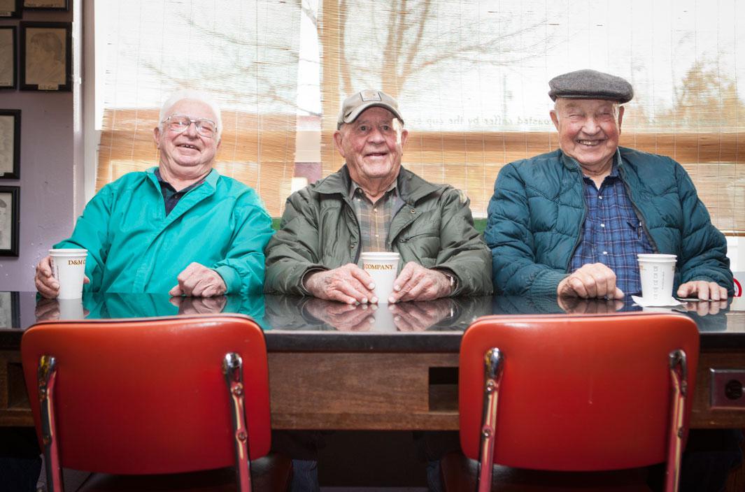 Chuck, Ernie, and Chriss, D&M Coffee Shop, Ellensburg, Washington