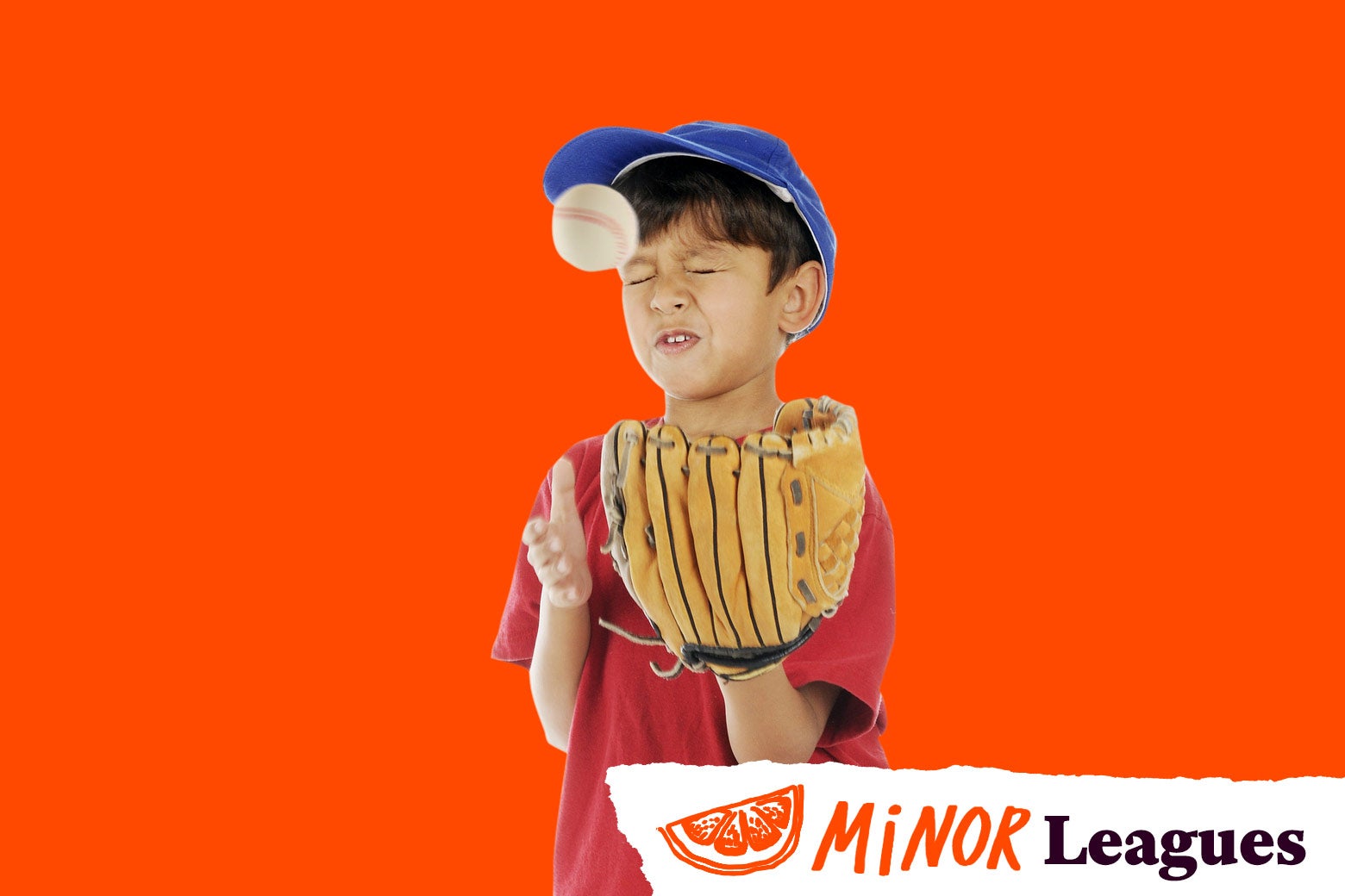 A child takes a baseball to the face.