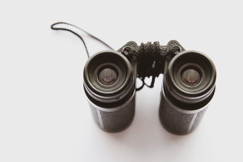 A pair of binoculars.