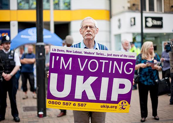 A UKIP supporter, May 20, 2014 in Croydon, England
