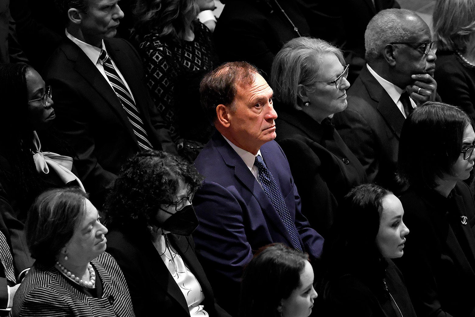 Samuel Alito sitting with Ginni and Clarence Thomas. And Sonia Sotomayor and Elena Kagan.