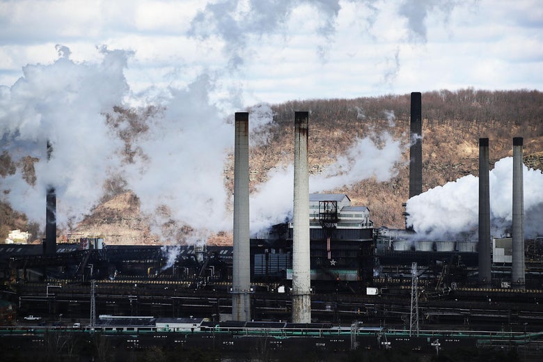 The United States Steel Corporation plant stands in the town of Clairton on March 2, 2018 in Clairton, Pennsylvania. In a controversial move that has angered European Union leaders, President Donald Trump has announced a plan to place tariffs on steel and aluminum imports. The European Union head president, Jean-Claude Juncker, has said he will put tariffs on products like Harley-Davidsons, Kentucky bourbon and bluejeans if the steel tariffs go through.  (Photo by Spencer Platt/Getty Images)