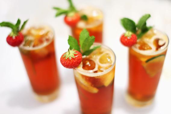 A general view of Pimms beverages at the All England Lawn Tennis and Croquet Club on June 27, 2012 in London, England.