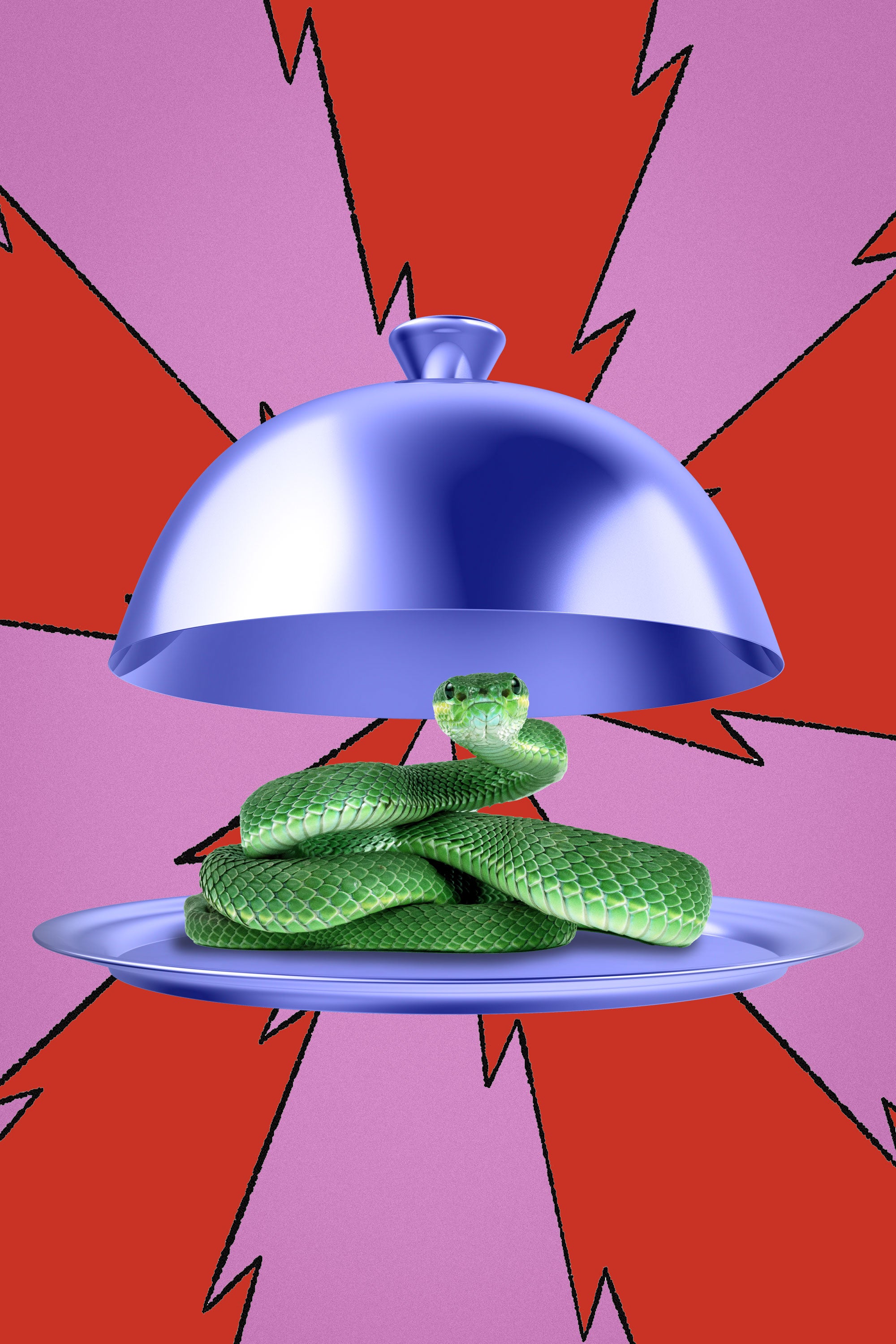 A snake on a platter. 