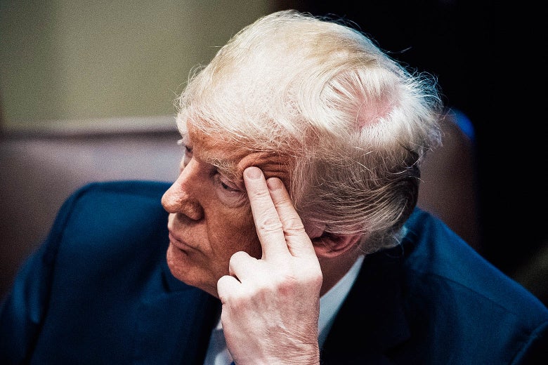 President Donald J. Trump listens as others speak during a cabinet meeting in the Cabinet Room of the White House on Wednesday, July 18, 2018 in Washington, DC. (Photo by Jabin Botsford/The Washington Post via Getty Images)