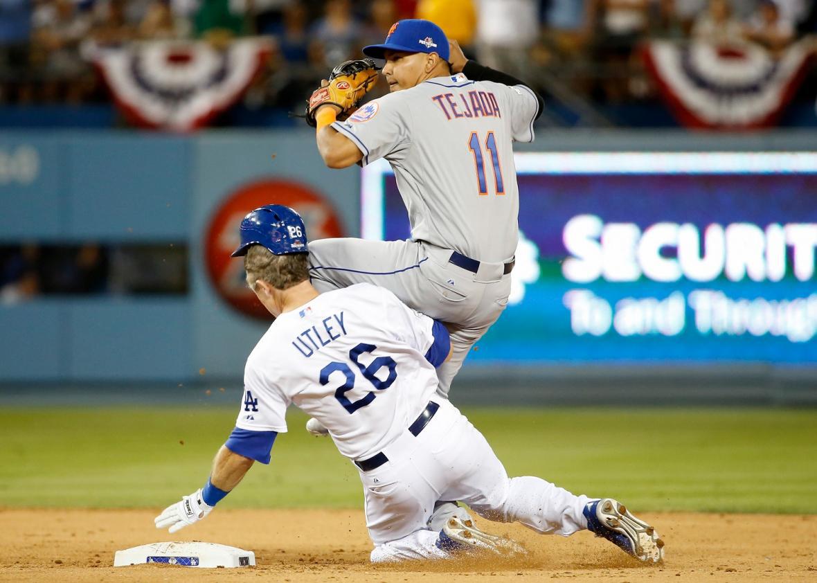 Video: Chase Utley takes out Ruben Tejada with a slide - NBC Sports