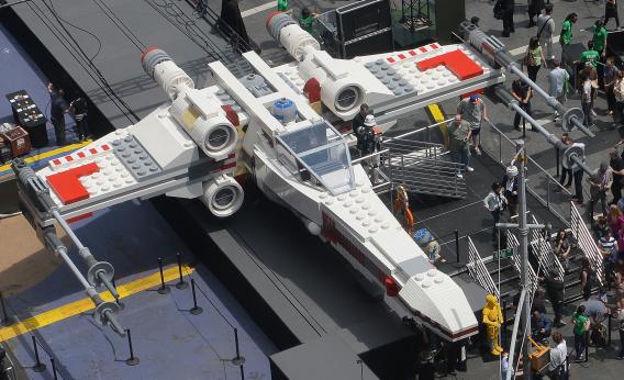 The world's largest Lego model is on display at Times Square in New York.