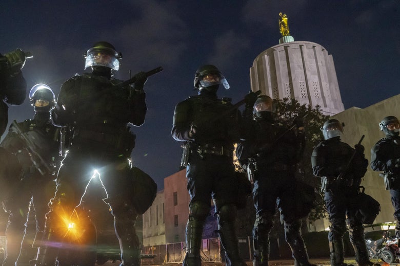 Police in riot gear