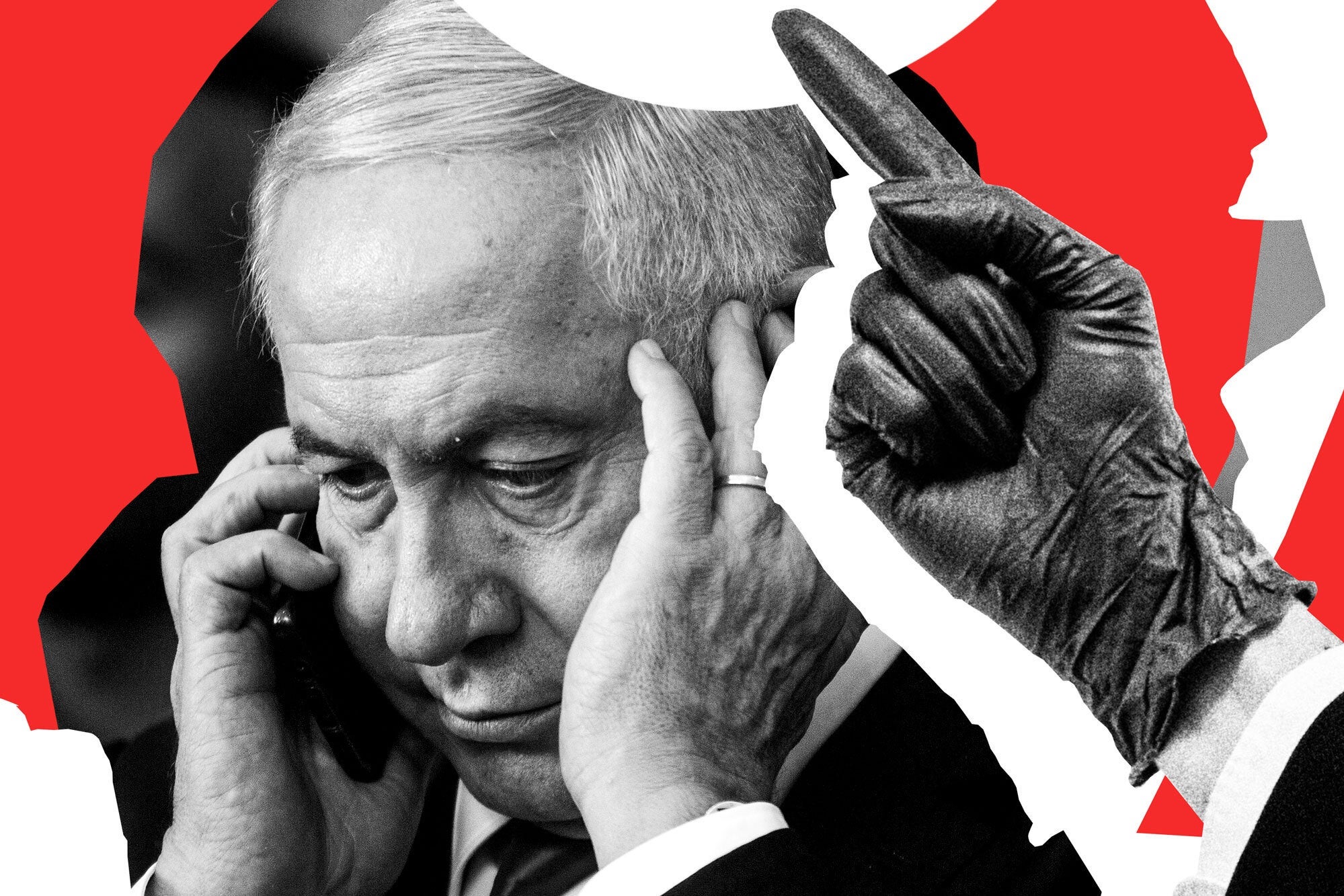 Benjamin Netanyahu on the phone.