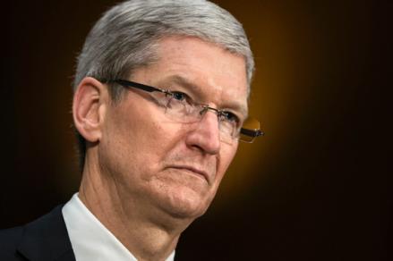 Apple CEO Tim Cook smiles during a hearing at the Senate Homeland Security and Goverment Affairs subcommittee on Investigations.
