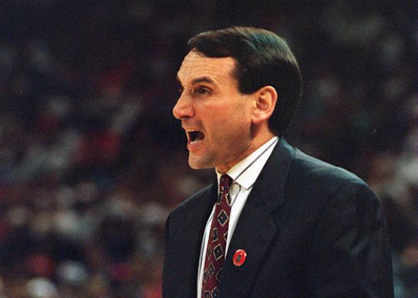 Duke coach Mike Krzyzewski.