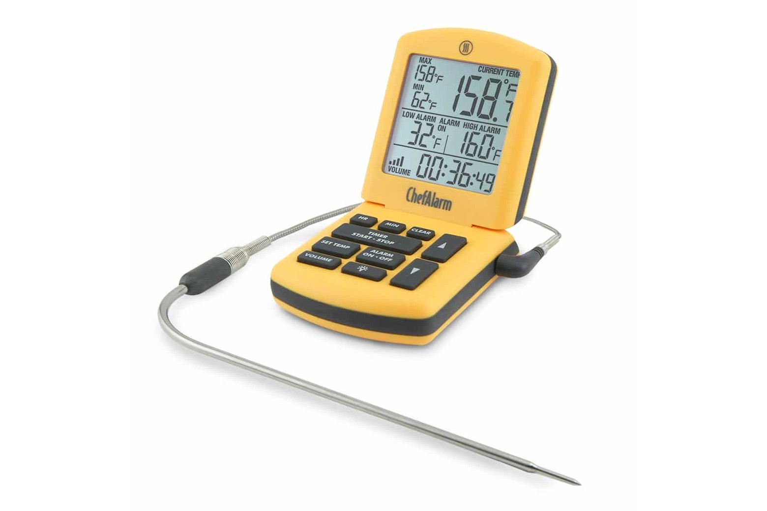 Cooking alarm thermometer and timer