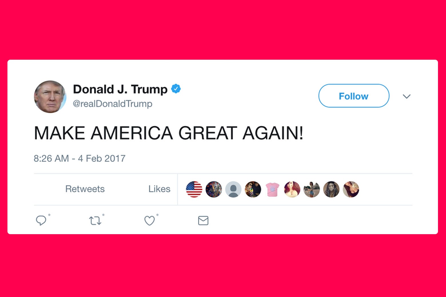 MAGA Tweet without metrics.