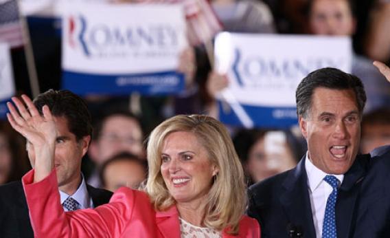 Republican presidential candidate, former Massachusetts Gov. Mitt Romney and his wife Ann Romney.