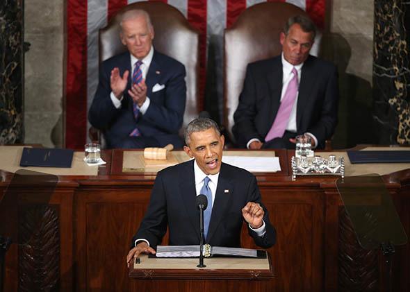 President Obama delivers the State of the Union speech.